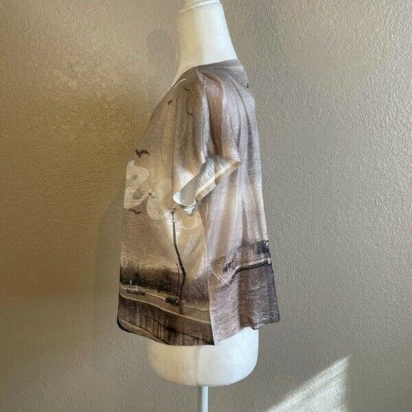 XXI Womens T-Shirt Multicolor Eiffel Tower Paris S - Picture 4 of 6